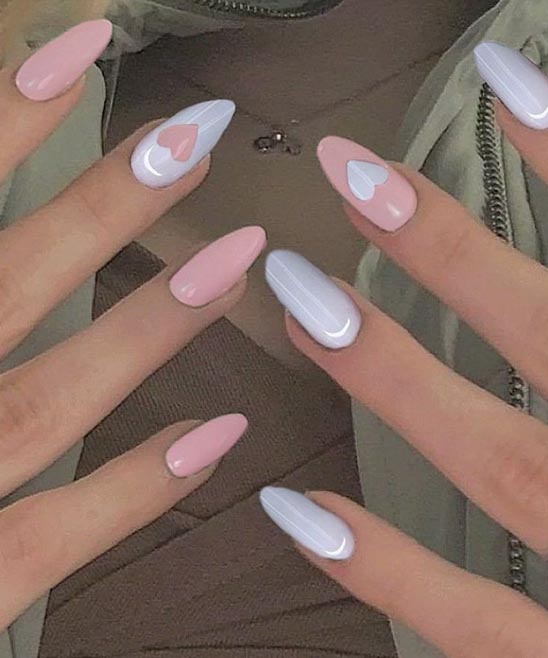 White Nails With Design