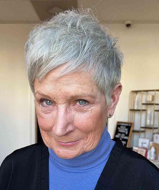 Older Woman Shaggy Hairstyles for Fine Hair Over 50