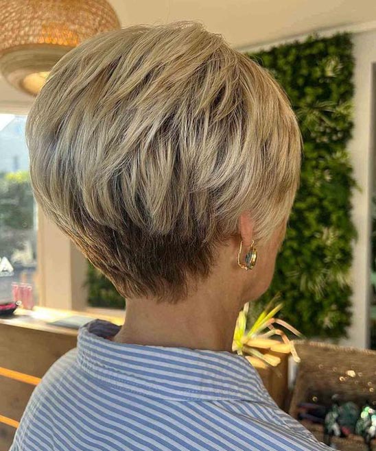 Shaggy Hairstyles Fringe Layered Bob for Fine Hair Over 50