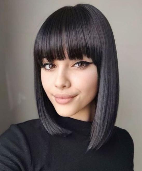 Short Hairstyles Layered With Bangs
