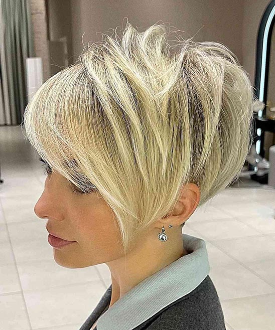 Short Layered Blunt Bob Hairstyle