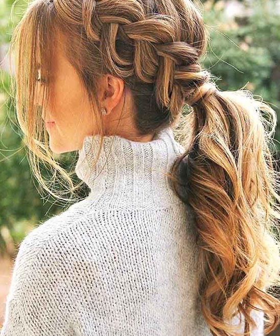 Side Braid Hairstyle for Saree