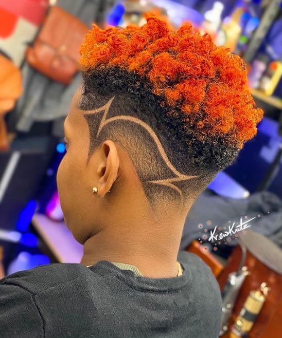 Short Natural Fade Haircuts With Designs for Black Females