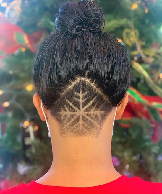 Lines Design Haircut on Women's